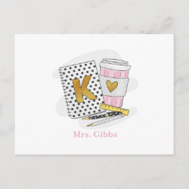 Cartão Postal Café Personalizado de Apreciação de Professores de