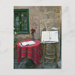 Cartão Postal Café Sidewalk, Chania, Creta, Grécia