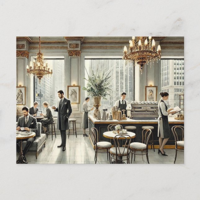 Cartão Postal Café Sofisticado em São Francisco (Frente)