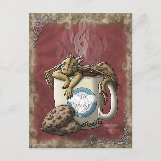 Cartão Postal Café [Tea Cup Dragon] (Frente)