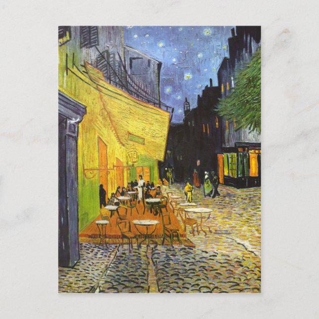 Cartão Postal Café Terrace à Noite de Van Gogh (Frente)