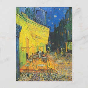 Cartão Postal Café Terrace Cena de Rua Francesa de Van Gogh