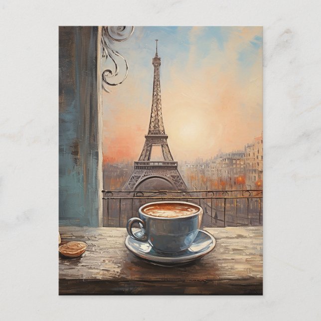 Cartão Postal Café Torre Chic Eiffel Café Café Café Chalkboard P (Frente)