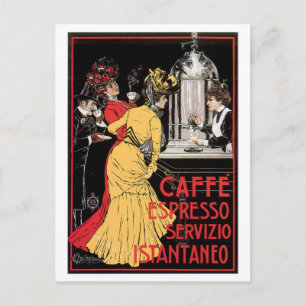 Cartão Postal Caffe Espresso Vintage Café Bebida E Arte