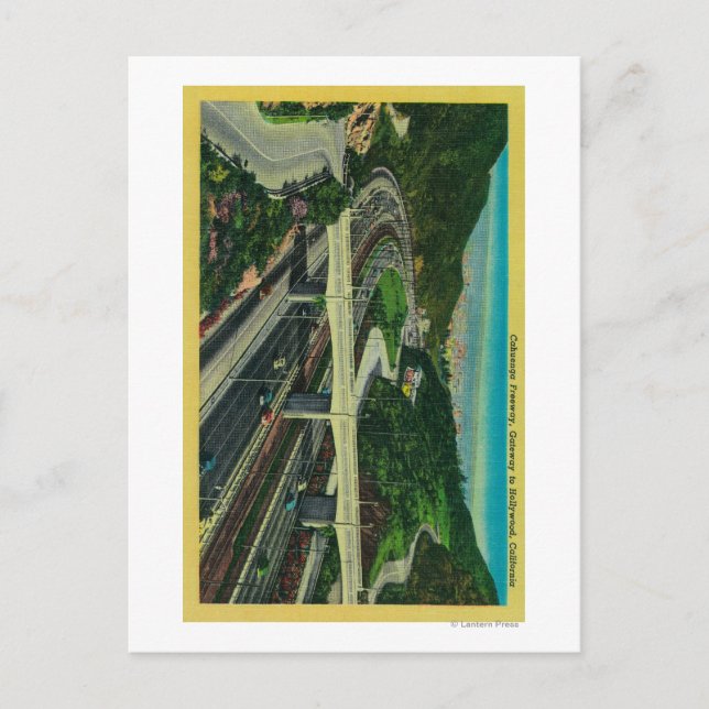 Cartão Postal Cahuenga Freeway, Gateway para Hollywood (Frente)