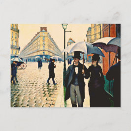 Cartão Postal Caillebotte - Paris num Dia de Chuva