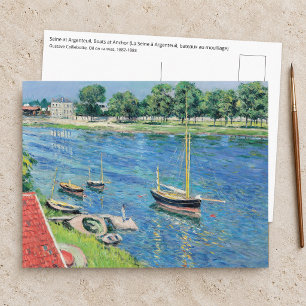 Cartão Postal Caillebotte - Seine em Argenteuil, Barcos ancorado