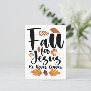 Cartão Postal Cair Por Jesus Ele Nunca Deixa Dia de Ação de Graç