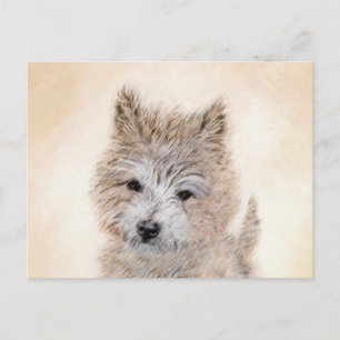 Cartão Postal Cairn Terrier Puppy Painting - Arte Original De C