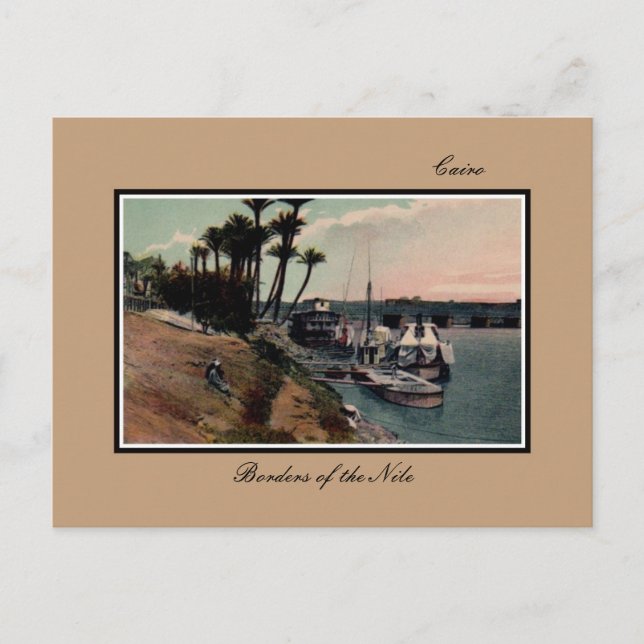 Cartão Postal Cairo Antigo Egito Margens do Nilo (Frente)