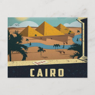 Cartão Postal cairo Egito Antigo Pirâmides Viagem Vintage retro