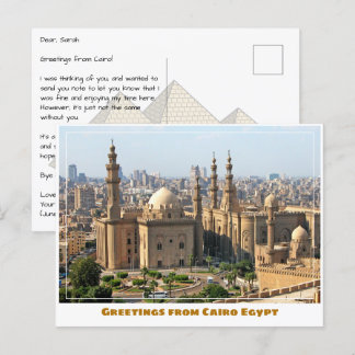 Cartão Postal Cairo Egito com Mesquita