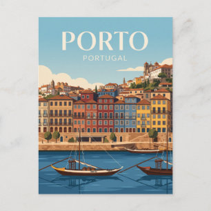 Cartão Postal Cais da Ribeira Porto Portugal