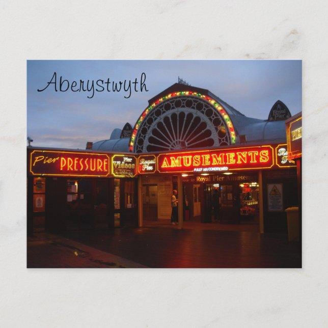 Cartão Postal Cais de Aberystwyth (Frente)