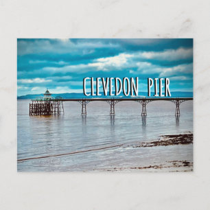 Cartão Postal Cais de Clevedon, Somerset, Inglaterra