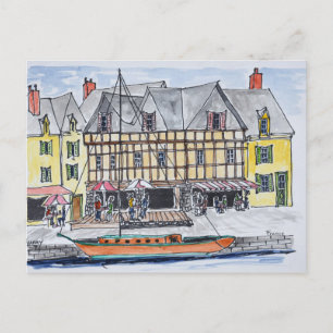 Cartão Postal Cais Franklin, Saint-Goustan Auray, Bretanha