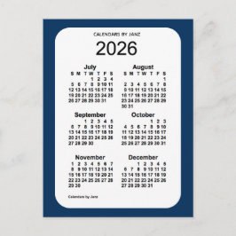 Cartão Postal Caixa da Polícia 2026 Azul Calendário Mini de 6 Me