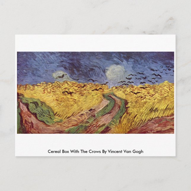 Cartão Postal Caixa De Cereais Com Corvos De Vincent Van Gogh (Frente)