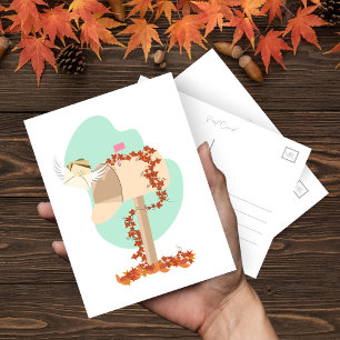 Cartão Postal Caixa de Correio de Outono Postal Aerograma