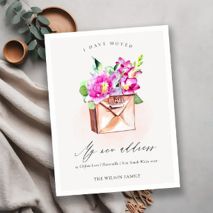 Cartão Postal Caixa de Correio Floral Rosa Elegante que Mostrei