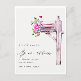 Cartão Postal Caixa de Correio Floral Rosa Elegante que Mostrei