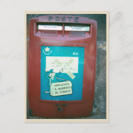 Cartão Postal Caixa de correio vermelha Vintage em Roma