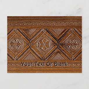 Cartão Postal Caixa de madeira esculpida russa