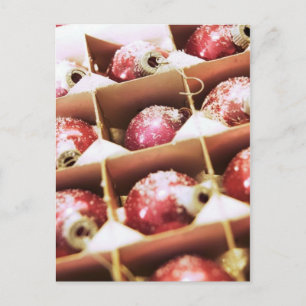 Cartão Postal Caixa De Ornamentos De Árvores