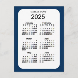 Cartão Postal Caixa de Polícia de 2025 Mini Calendário Azul 6 Me