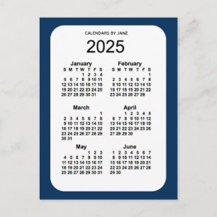 Cartão Postal Caixa de Polícia de 2025 Mini Calendário Azul 6 Me