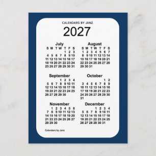 Cartão Postal Caixa de Polícia de 2027 Mini Calendário Azul de 6