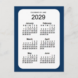 Cartão Postal Caixa de Polícia de 2029 Mini Calendário Azul 6 Me