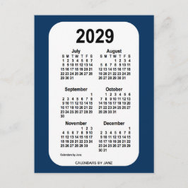Cartão Postal Caixa de Polícia de 2029 Mini Calendário Azul 6 Me