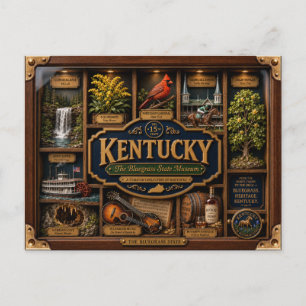 Cartão Postal Caixa de Sombra de Kentucky 3D Figura Estado