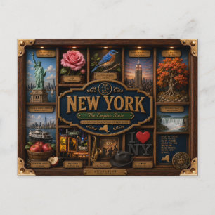 Cartão Postal Caixa de Sombra de Nova York 3D Figura Estado