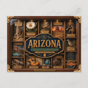 Cartão Postal Caixa de Sombra do Arizona 3D Estado Figurativo