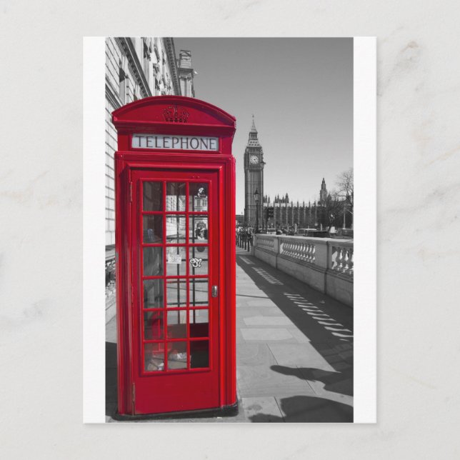 Cartão Postal Caixa de telefone Big Ben Red (Frente)