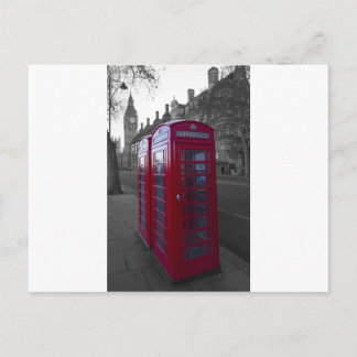 Cartão Postal Caixa de Telefone Vermelho de Londres