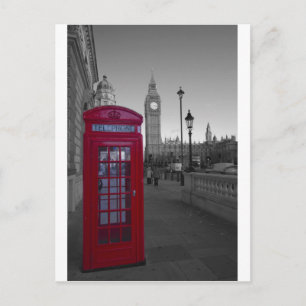Cartão Postal Caixa de Telefone Vermelho de Londres