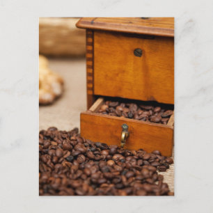 Cartão Postal Caixa/triturador de café antigo