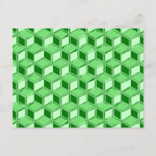 Cartão Postal Caixas 3d cromo - esmeraldo verde