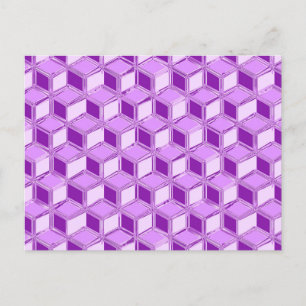 Cartão Postal Caixas 3d cromo - violeta roxa