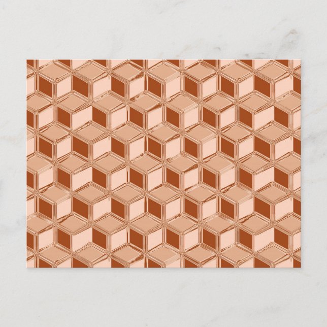 Cartão Postal Caixas de 3 d cromo - de cobre (Frente)