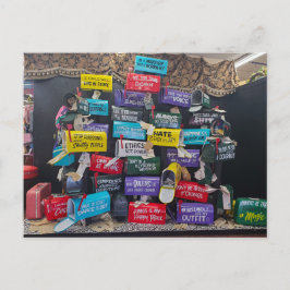 Cartão Postal Caixas de Correio Inspiradoras Coloridas Compras e