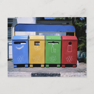 Cartão Postal Caixas de Reciclagem Malaias