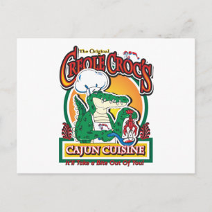 Cartão Postal Cajun Creole Mardi Gras Crocodilo