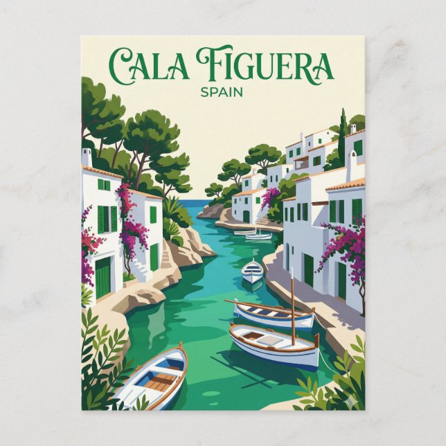 Cartão Postal Cala Figuera Espanha (Frente)