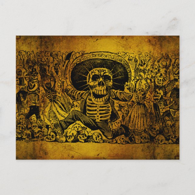Cartão Postal Calavera Oaxaqueña por José Guadalupe Posada (Frente)