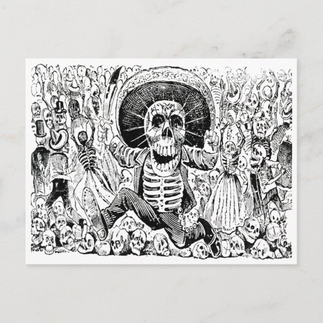 Cartão Postal Calavera Oaxaqueña por José Guadalupe Posada 1903 (Frente)