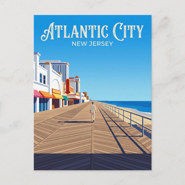 Cartão Postal Calçada de Atlantic City EUA (Frente)